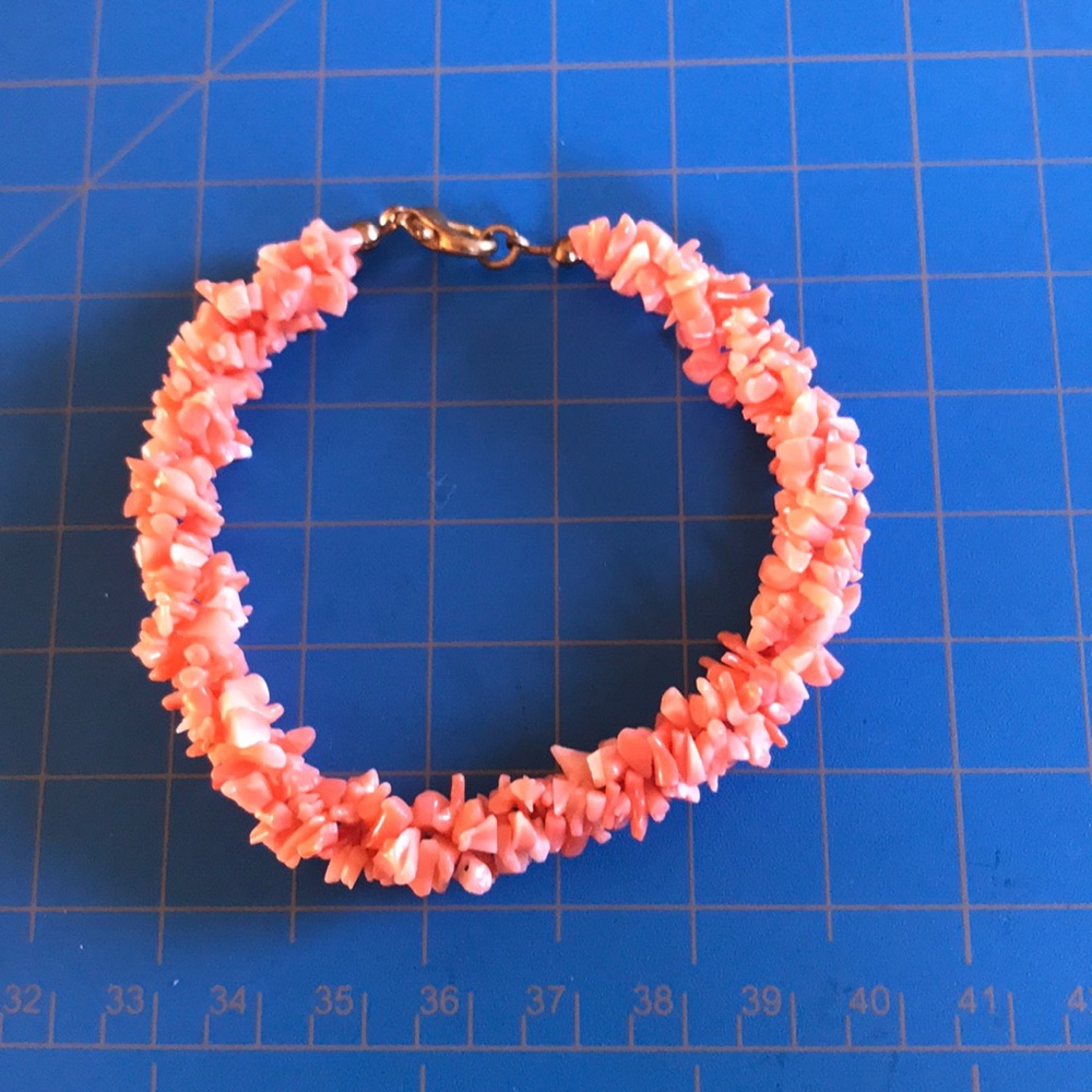 Pink Coral bracelet with claw clasp